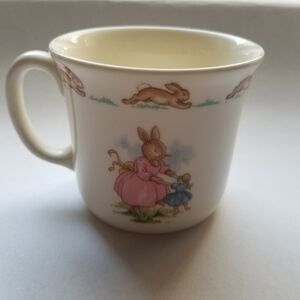 Vintage Royal Doulton Bunnykins Bunnies In Strollers Single Handle Cup / Mug EUC